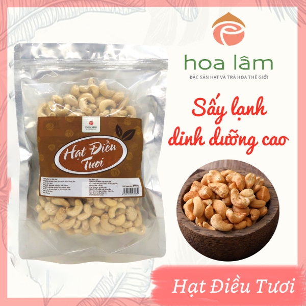 Hạt điều tươi nguyên hạt túi zip 500gr - Hạt Dinh Dưỡng Hoa Lâm - Công Ty Cổ Phần Hạt Hoa Lâm